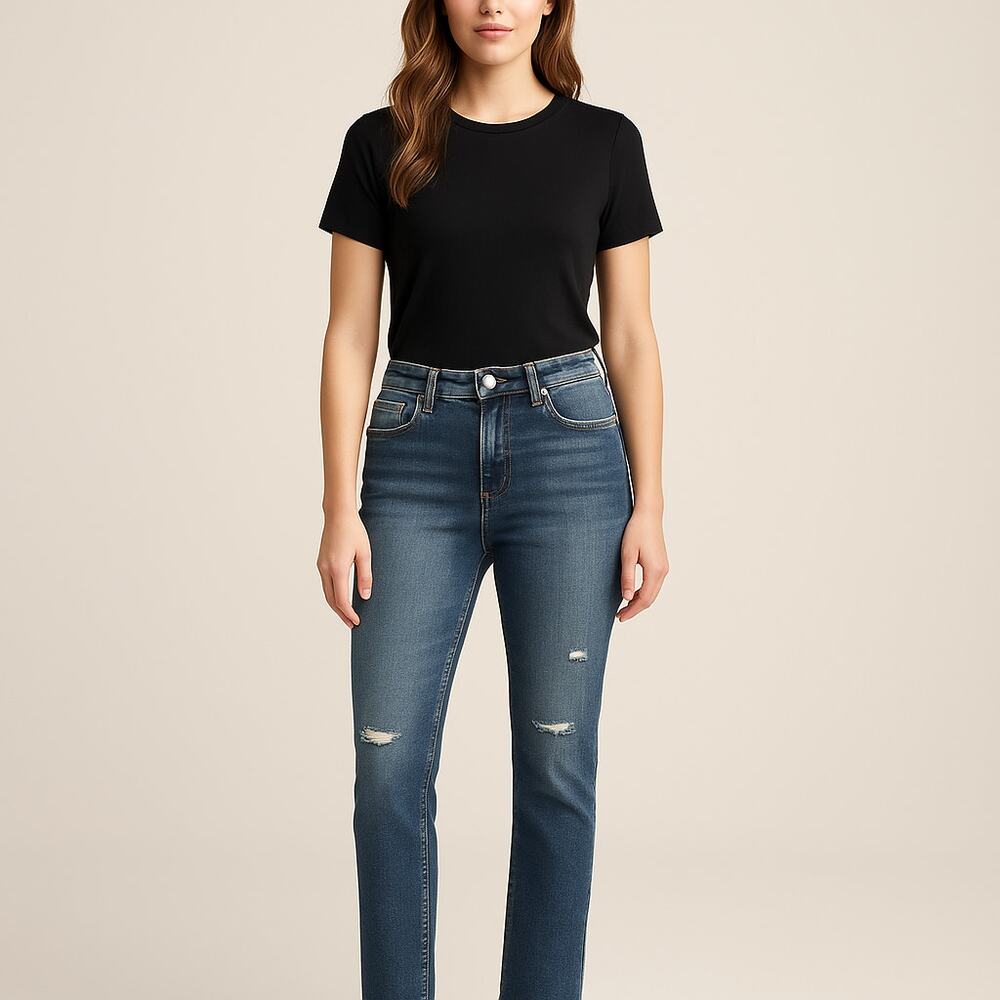 Flying Monkey Ultra High Rise Straight Jeans – Distressed Medium Wash – Size 24 - Picture 3 of 7